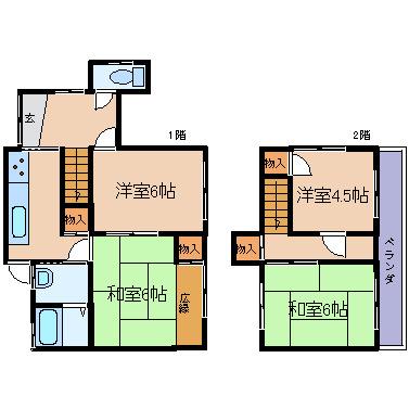 Floor plan. 9.8 million yen, 4K, Land area 176.48 sq m , Building area 80.45 sq m