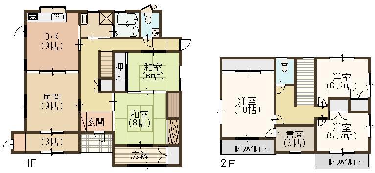 Floor plan. 25,800,000 yen, 5LDK, Land area 272.36 sq m , Building area 151.12 sq m
