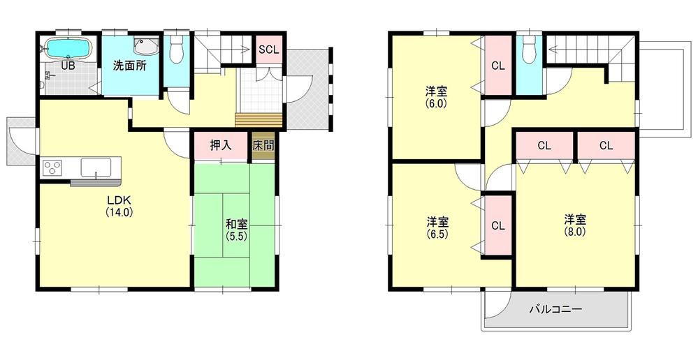 Floor plan. 22,800,000 yen, 4LDK, Land area 136.02 sq m , Building area 104.95 sq m