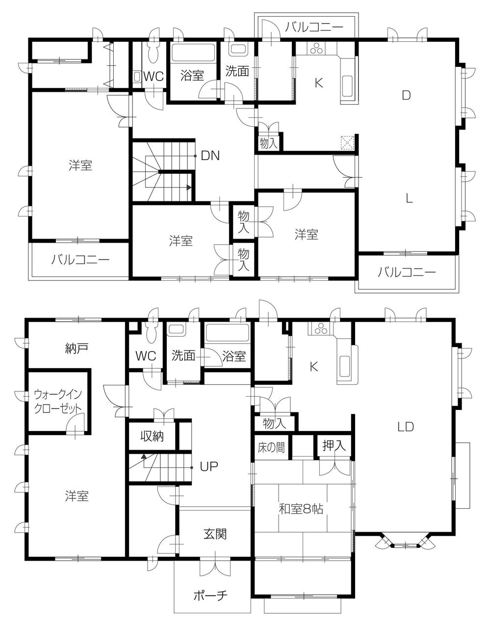 Floor plan. 54,800,000 yen, 5LLDDKK, Land area 410.47 sq m , Building area 260.84 sq m
