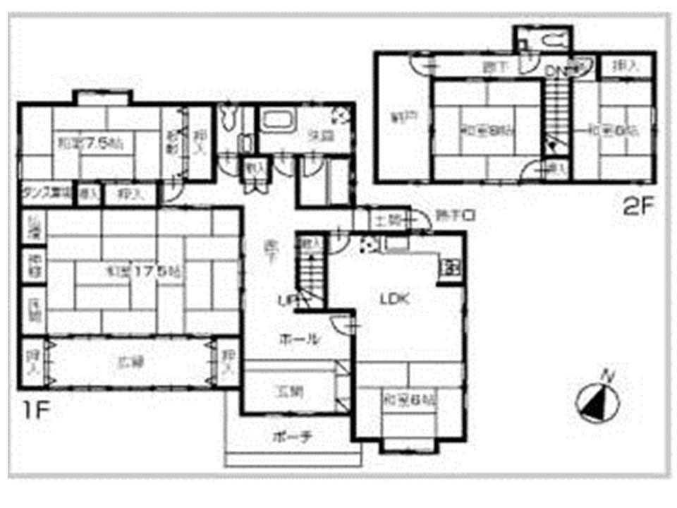 Floor plan. 19,800,000 yen, 5LDK + S (storeroom), Land area 344.32 sq m , Building area 202.46 sq m