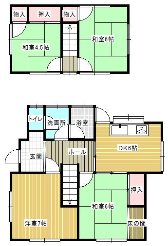Floor plan. 6 million yen, 4DK, Land area 151.44 sq m , Building area 71.12 sq m