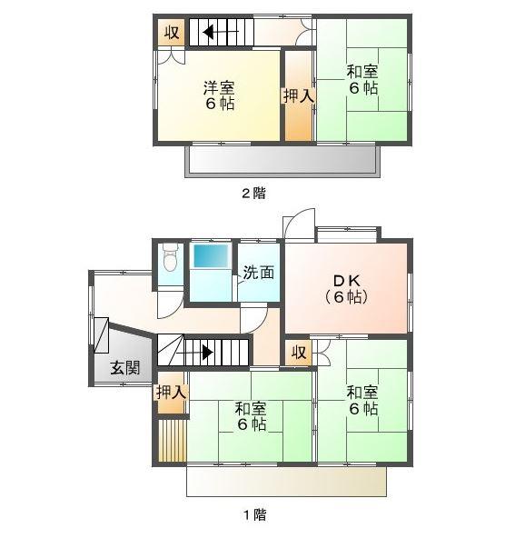 Floor plan. 13.5 million yen, 4DK, Land area 176.98 sq m , Building area 78.65 sq m