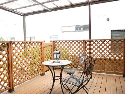 Balcony. Or slowly tea time are you feeling in the bright wood deck