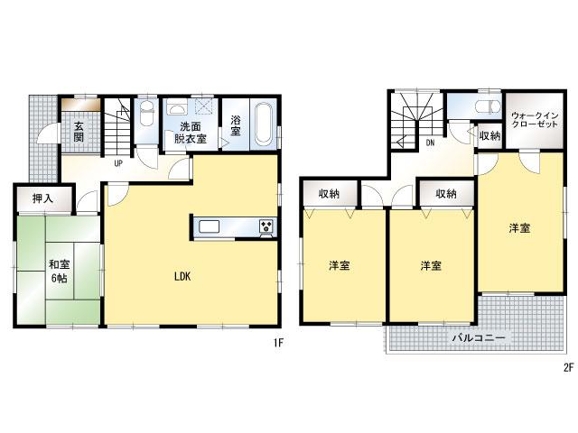 Floor plan. 24,800,000 yen, 4LDK, Land area 163.06 sq m , Building area 105.57 sq m