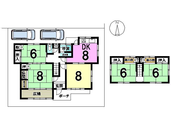 Floor plan. 16.5 million yen, 5DK, Land area 225.96 sq m , Free only hear only see building area 118.55 sq m! 