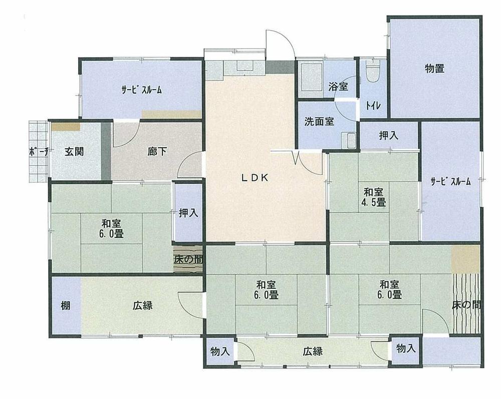 Floor plan. 9.8 million yen, 5DK, Land area 198.61 sq m , Building area 99.14 sq m