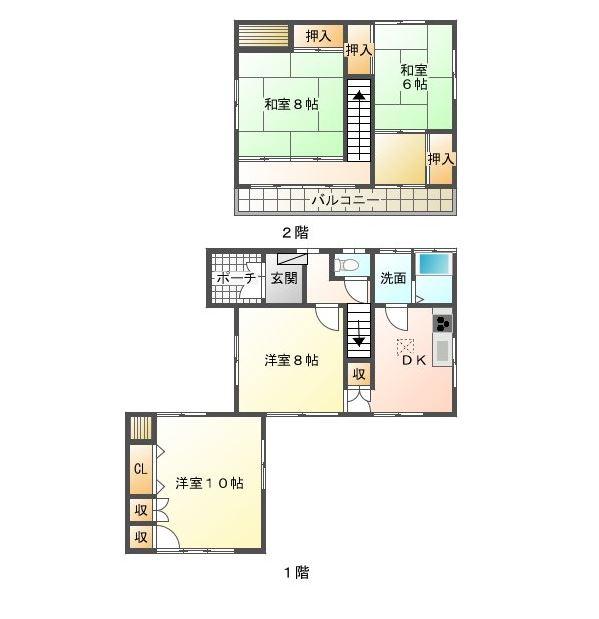 Floor plan. 16,900,000 yen, 4DK, Land area 258.07 sq m , Building area 96.1 sq m