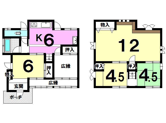 Floor plan. 9.8 million yen, 5DK, Land area 175.81 sq m , Building area 98.4 sq m