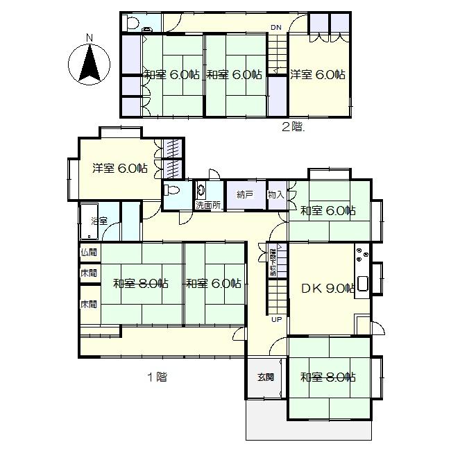 Floor plan. 23 million yen, 8DK + S (storeroom), Land area 264.51 sq m , Building area 189.12 sq m
