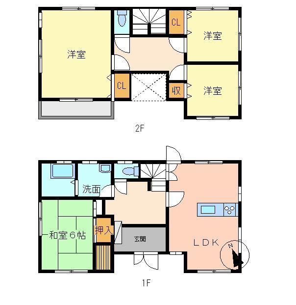 Floor plan. 22,800,000 yen, 4LDK, Land area 207.2 sq m , Building area 106.82 sq m