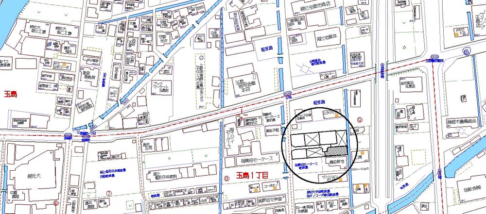 Local guide map. About walk from the National Highway muscle-chome bus stop 4 minutes