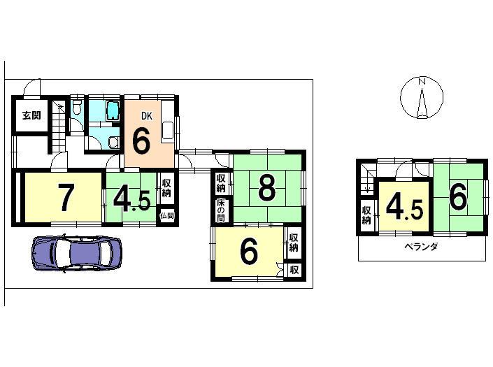 Floor plan. 6.2 million yen, 6DK, Land area 272.51 sq m , Building area 109.24 sq m