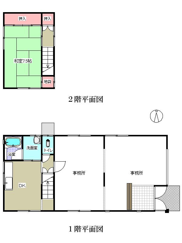 Floor plan. 14.8 million yen, 2DK, Land area 276.92 sq m , Building area 73.44 sq m