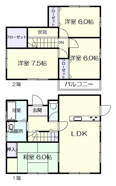 Floor plan. 15.8 million yen, 4LDK, Land area 156.46 sq m , Building area 95.78 sq m