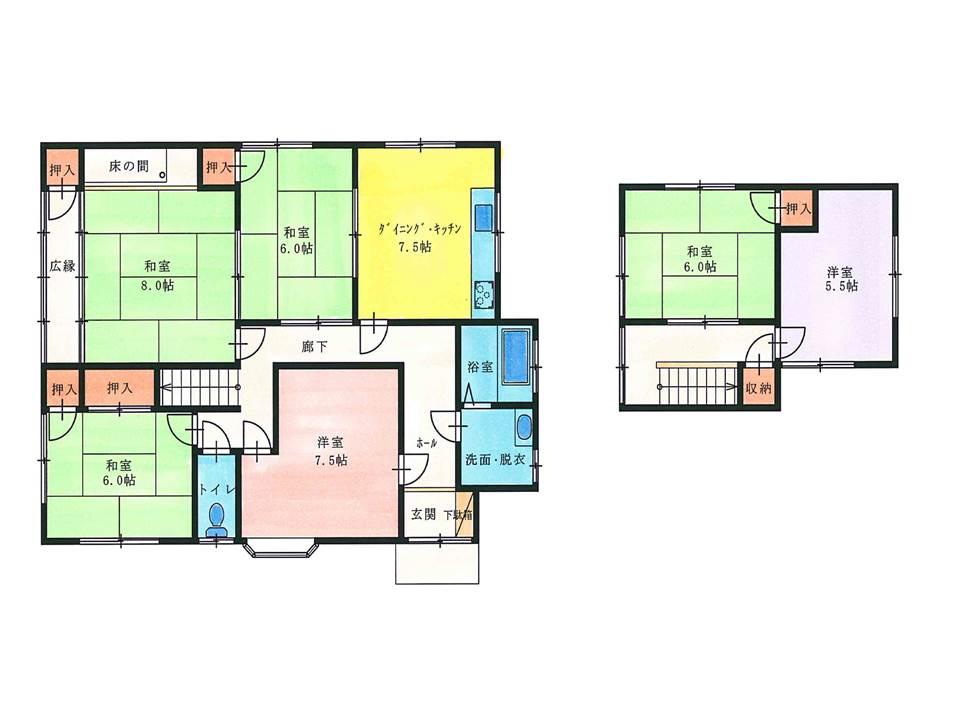 Floor plan. 7 million yen, 6DK, Land area 182.01 sq m , Building area 116.87 sq m