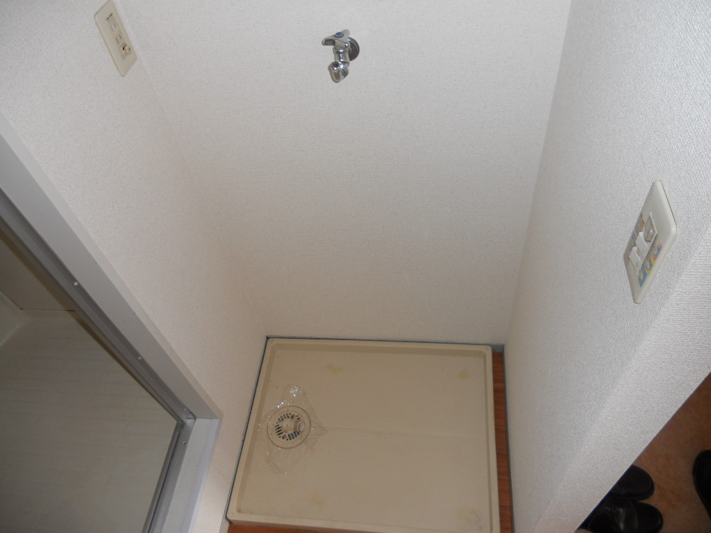 Washroom. Washing machine in the room