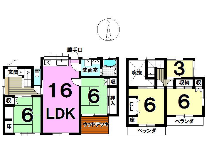 Floor plan. 18,800,000 yen, 4LDK+S, Land area 230.3 sq m , Building area 96.83 sq m local appearance photo