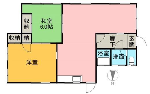 Floor plan. 13.5 million yen, 2LDK, Land area 265.11 sq m , Building area 64.06 sq m