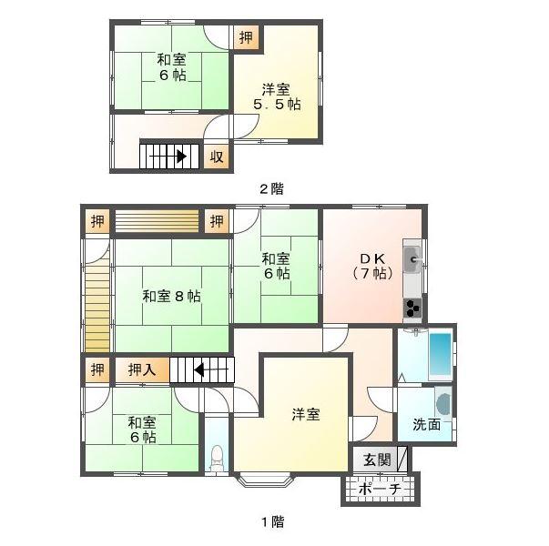 Floor plan. 7 million yen, 6DK, Land area 182.01 sq m , Building area 116.87 sq m