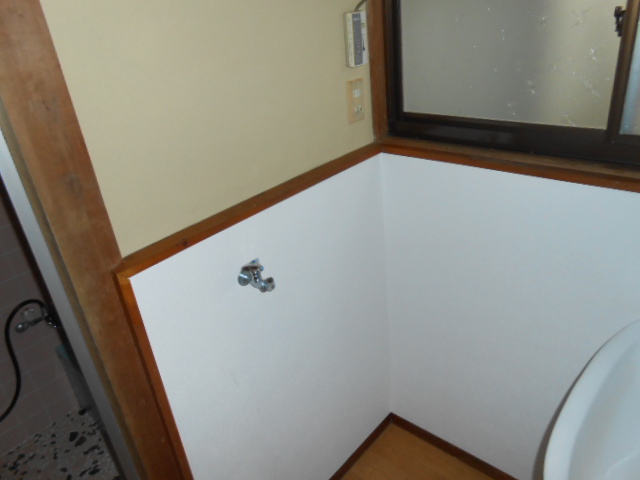 Washroom. It is indoor washing machine Storage!