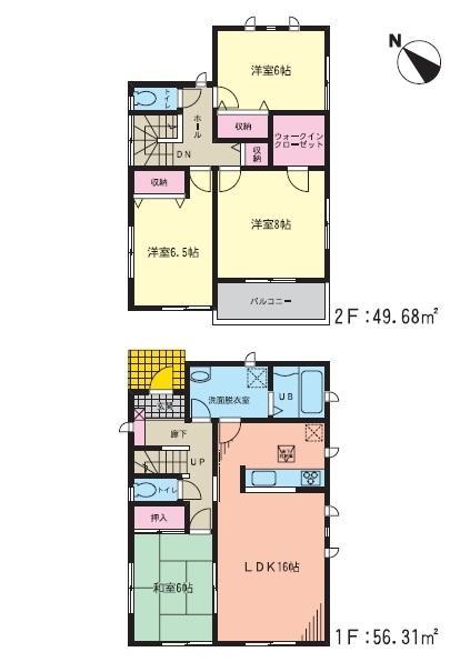 Floor plan. (No. 1 point), Price 21.5 million yen (planned), 4LDK, Land area 240.31 sq m , Building area 105.99 sq m