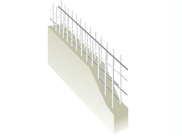 Building structure.  [Double reinforcement] The rebar of the reinforced concrete wall, In the process of assembling a lattice-like or box-like, The main structure is a double distribution muscle to partner the rebar to double, Construction of the double zigzag reinforcement to partner in a zigzag shape as a standard. To achieve high strength and durability than the single Haisuji.