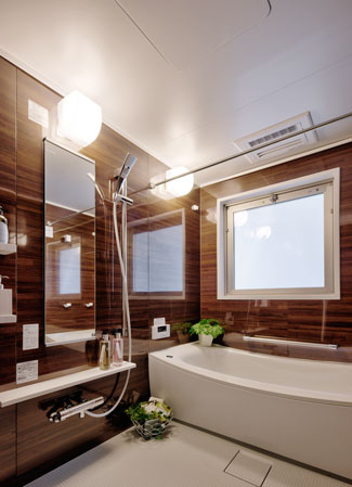 Bathing-wash room.  [Cradle bathtub] New sensation as wrapped in the cradle. Comfortably the per neck by increasing the headless part, Partial narrowing stride is low, Consideration to the ease of entering. Rim shape was designed to be easy over the arm. Is bathing sense of features encompassing the beautiful curves and systemic. (C type)