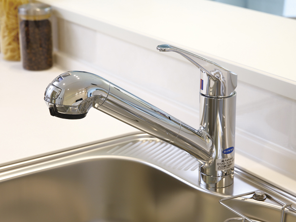 Kitchen.  [Water purifier integrated shower faucet] Temperature at the touch of a button ・ You can adjust the amount of water. Switching is also one button of a water purification and tap water.  ※ Water purifier cartridge will separately be any agreement.