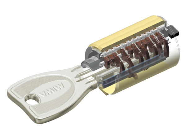 Security.  [2WAY rotary cylinder key] Entrance door entrance door of each dwelling unit is difficult to replicate, Effective 2WAY rotary cylinder lock and a double lock the front door with the two places in picking measures, It has extended crime prevention. (Conceptual diagram)