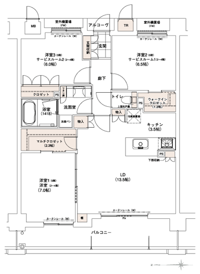Floor: 3LDK + Wic + MC (2 ~ 4 floor 1LDK + 2SR + Wic + MC), the occupied area: 81.27 sq m, Price: 30,400,000 yen ~ 30,700,000 yen