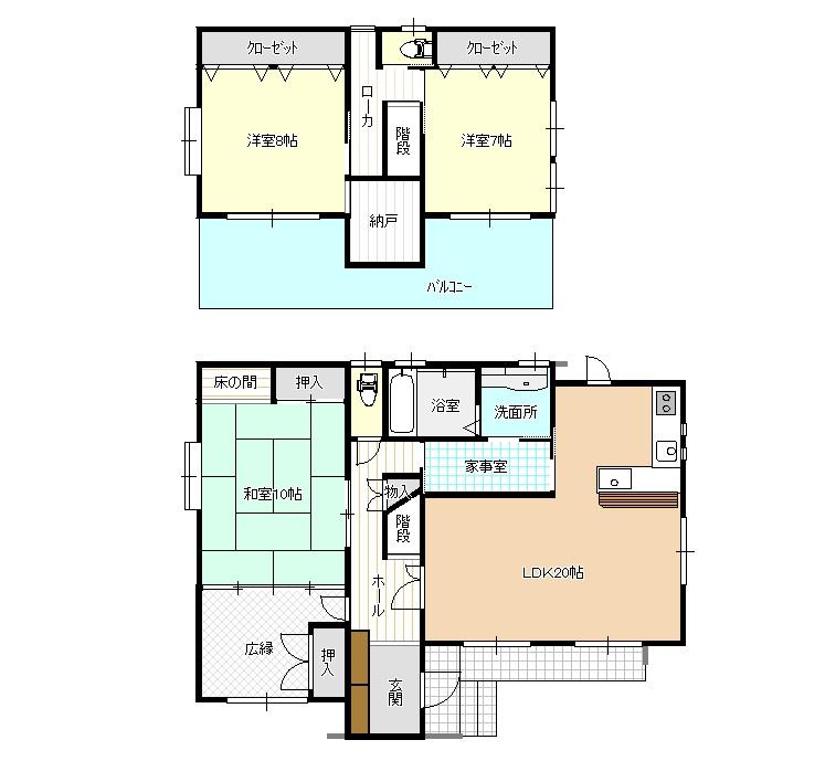 Floor plan. 23 million yen, 3LDK, Land area 175.01 sq m , Building area 140.08 sq m