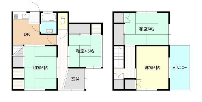 Floor plan. 5.9 million yen, 4DK, Land area 81.28 sq m , Building area 70.38 sq m