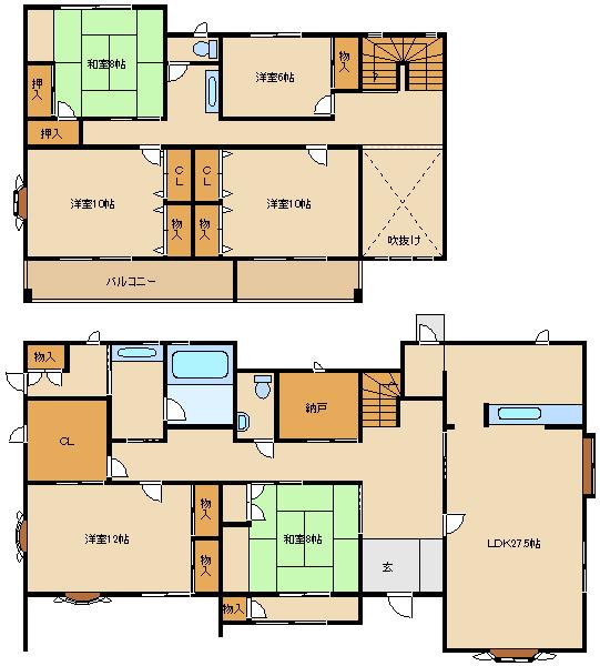 Floor plan. 60 million yen, 6LDK + S (storeroom), Land area 551 sq m , Building area 278.04 sq m