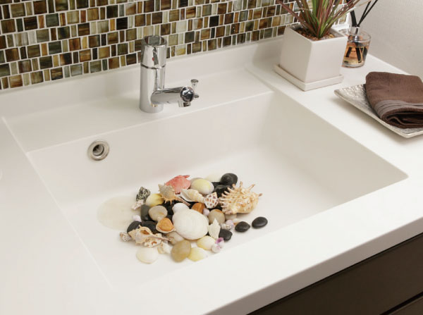 Bathing-wash room.  [Artificial marble Square ball (standard adopted)] Ball of artificial marble use feeling of luxury. You can easily clean and care.