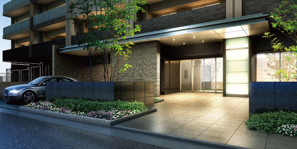Shared facilities.  [Entrance Rendering] Inheriting the history of the quiet streets. Impression beauty wrapped in lush greenery. Colorful trees and flowers arranged on site. Approach to switch the walk to a private residence from the gorgeous city center of the castle town. Will also be a symbol of the sense of beauty that live here shared space outside and the connection of the internal do not have a sense of discomfort.