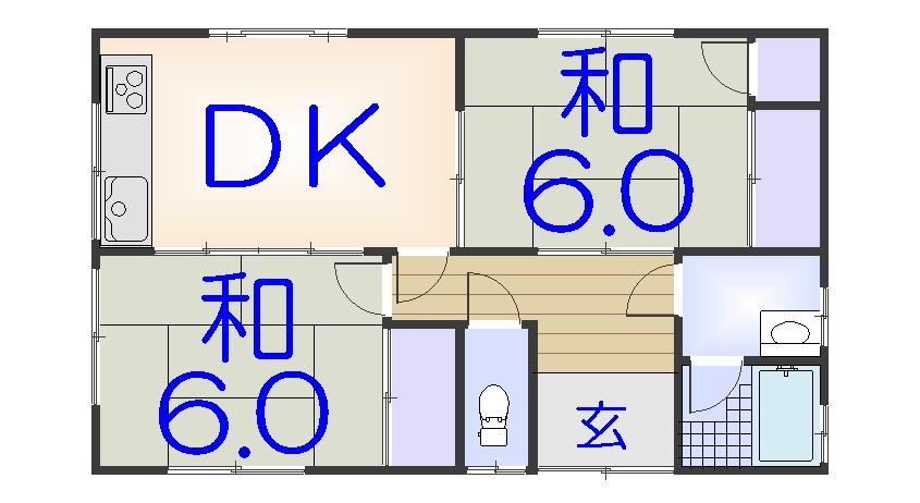 Floor plan. 17.5 million yen, 2DK, Land area 298.01 sq m , Building area 49.68 sq m