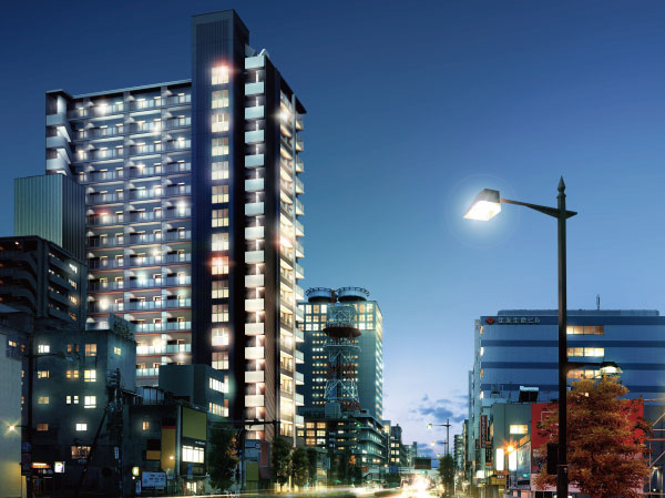 Shared facilities.  ["Landmark" is worthy of the word, 18-storey tower apartment extending to the city center] It is not just a dwelling, Also play a role as part of the urban landscape. Sleek design portrays a beautiful landscape, Become a new symbol of the city, Of this town, And it will be the pride of those who live here. (Exterior - Rendering ※ In which the appearance Rendering was CG synthesis in local neighborhood photo (October 2012 shooting), In fact a slightly different)