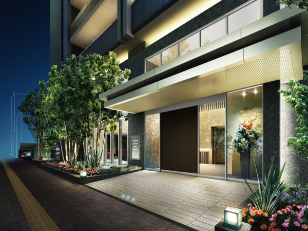 Buildings and facilities. When the entrance hall put Fumi one step foot, Greet the gentle light. Flow line of the rising float faintly light, It leads to the back of the mansion. In addition to production of light, Studded with relaxed and playful design in space, The dignity befitting between Yingbin was created. (Entrance porch Rendering)