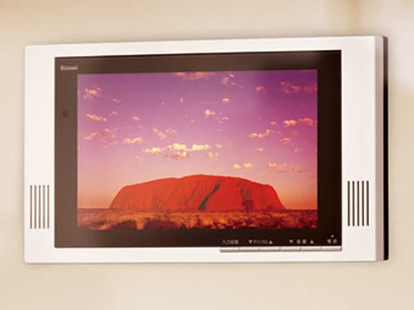Bathing-wash room.  [Bathroom TV] Healed in beautiful images and sounds of terrestrial digital high-definition, Standard equipped with a 12V type of bathroom TV to produce a bath time more richly.