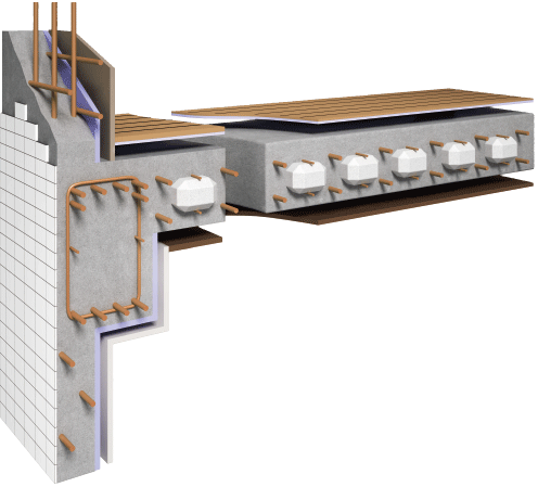 Building structure.  [Double floor ・ Double ceiling] The ceiling of the upper floor of the floor and the lower floor, Double floor in which a space between the concrete slab ・ Adopt a double ceiling structure. Sound insulation ・ Excellent thermal insulation, Also it makes it easier to correspond to such as future maintenance and renovation. (Conceptual diagram)