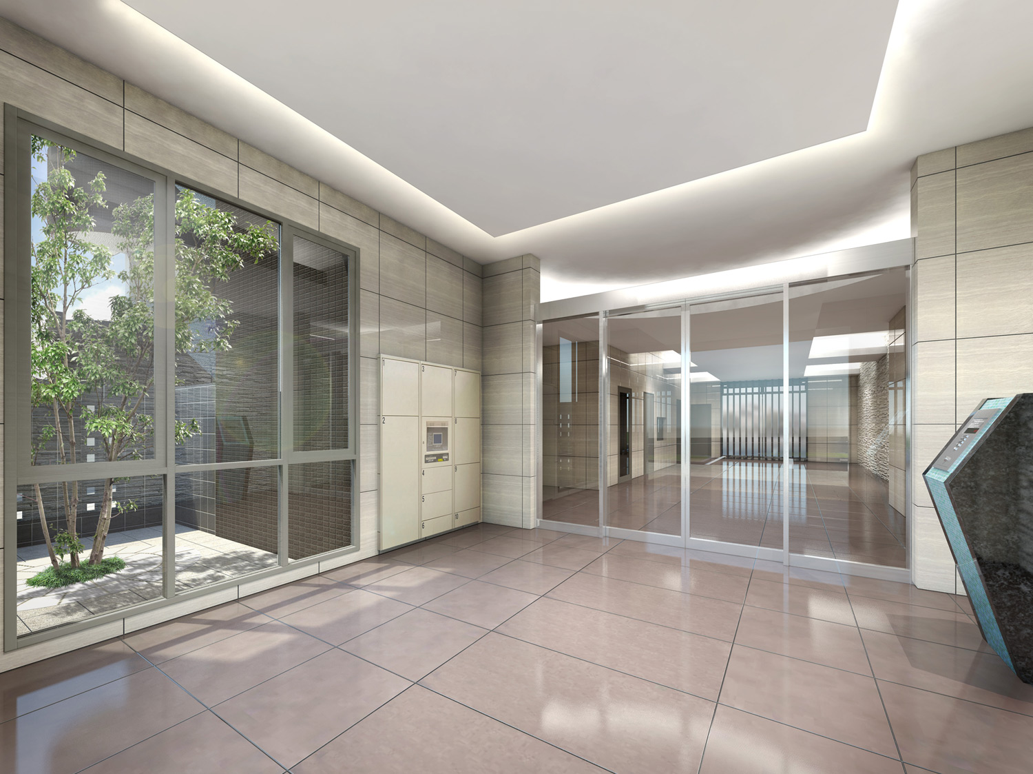 Shared facilities. Entrance Rendering