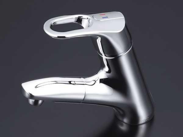 Bathing-wash room.  [Hose retractable single lever faucet] Spouting ・ It can be operated and temperature control of the water stop with one hand, Since the pull out the hose, Convenient for cleaning at the time of the shampoo and the bowl.