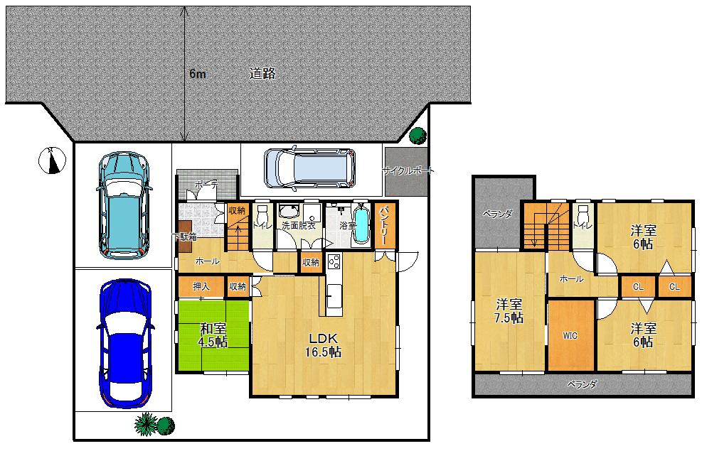 Floor plan. 27,800,000 yen, 4LDK, Land area 150.76 sq m , Building area 105.99 sq m