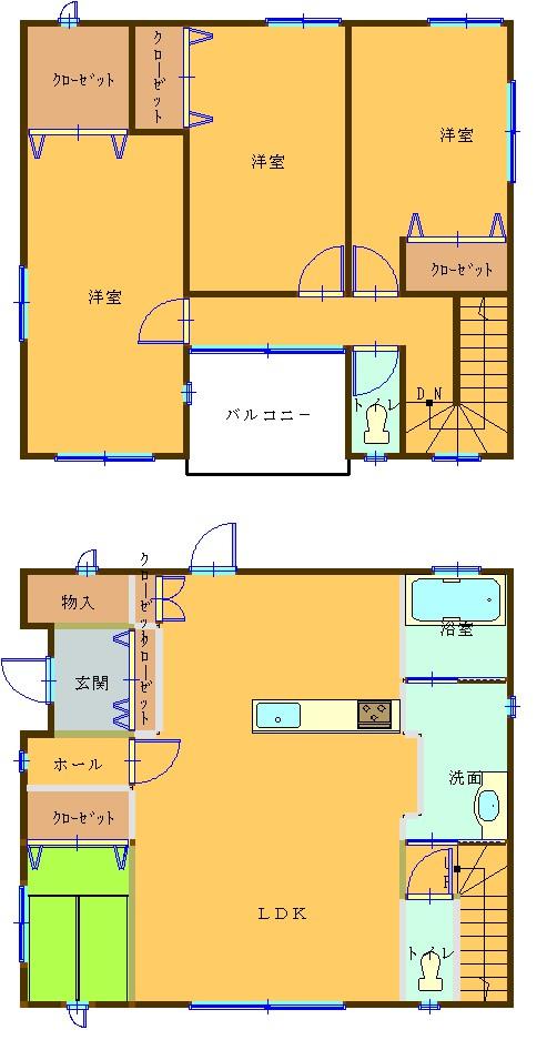 Floor plan. 25,200,000 yen, 3LDK + S (storeroom), Land area 168.61 sq m , Building area 113.44 sq m