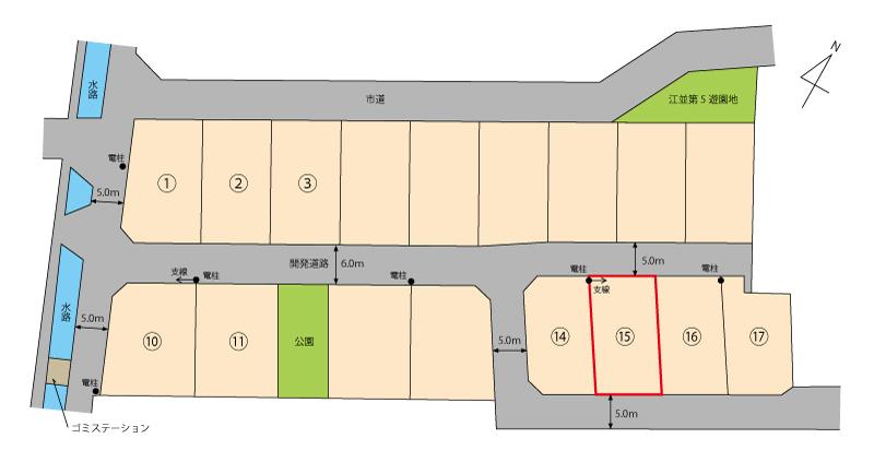 Compartment figure. Land price 8.5 million yen, Land area 178.36 sq m Okayama, Naka-ku, Enami 296 sale No. 15 place