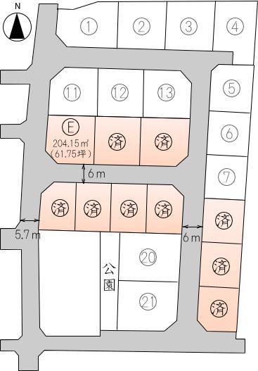 Compartment figure. Land price 15,628,000 yen, Land area 204.15 sq m quiet residential area!