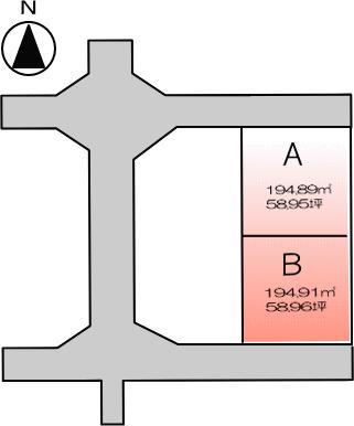 Compartment figure. Land price 11,674,000 yen, Conveniently located a fully equipped also land area 194.91 sq m living facilities!
