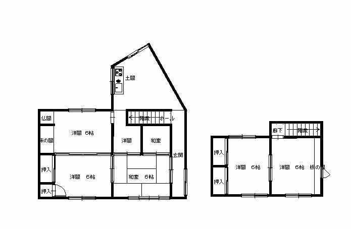 Floor plan. 6 million yen, 5DK, Land area 181.46 sq m , Building area 90.69 sq m 1 floor ・ Second floor