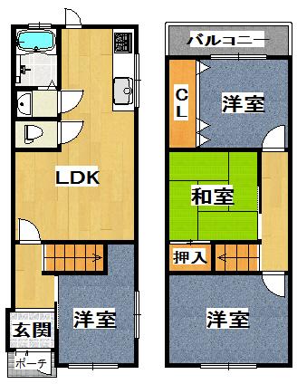 Floor plan. 8.9 million yen, 4LDK, Land area 53.25 sq m , Building area 68.69 sq m